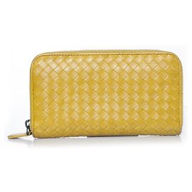 Bottega Veneta, Lime green intrecciato nappa zip wallet Green
