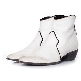 Autre Marque Elena Iachi, Botins de couro branco Branco