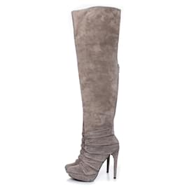 Autre Marque-ELIE TAHARI, wrinkled overknee boots-Grey