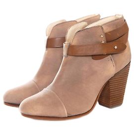 RAG & BONE, brown/grey coloured Harrow waxed suede ankle boots in size 38. Brown