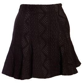 Alice + Olivia, black woolen cable skirt. Black
