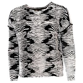 Maje, Schwarz-weißer Pullover in Größe 1/S. Schwarz Weiß