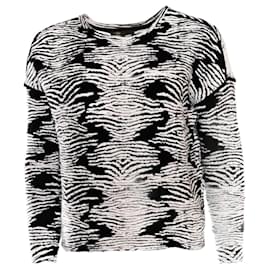 Maje-Maje, black and white sweater in size 1/S.-Black,White