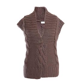 AMERICAN VINTAGE, graue handgemachte Strickweste Grau