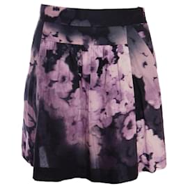 Theory-THÉORIE, jupe violette à imprimé fleurs délavées.-Violet