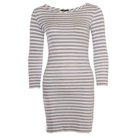 Theory TEORIA, vestido branco com listras cinza. Branco Cinza