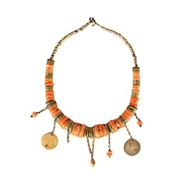 Autre Marque-Collection Privée Stone Necklace with Coins-Orange