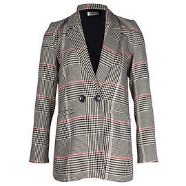 Anine Bing Madeleine Plaid Blazer In Grey Polyseter Grey