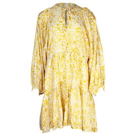 Anine Bing-Anine Bing Marigold Leo Madison Dress in Yellow Viscose-Yellow