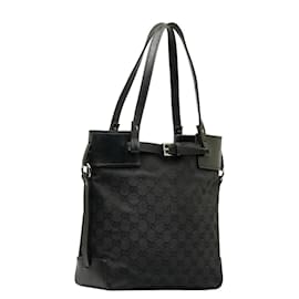 Gucci-Gucci GG Canvas Tote Bag Canvas Tote Bag 107757 in Fair condition-Black