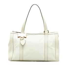 Gucci-Gucci Leather Duchessa Boston Bag Leather Handbag 181490 in Good condition-White