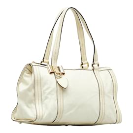 Gucci-Gucci Leather Duchessa Boston Bag Leather Handbag 181490 in Good condition-White