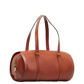 Louis Vuitton-Louis Vuitton Epi Soufflot with Pouch Leather Handbag M52223 in Good condition-Brown