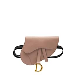 Dior-Leather Saddle Belt Bag-Pink