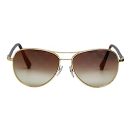 Louis Vuitton Brown/Gold Gradient Monogram Lenses Z0164U Aviator Sunglasses  Louis Vuitton | The Luxury Closet