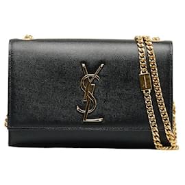 Yves Saint Laurent-Grain de Poudre Small Kate Shoulder Bag 469390-Black