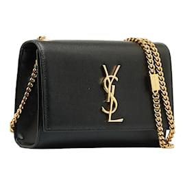 Yves Saint Laurent-Grain de Poudre Small Kate Shoulder Bag 469390-Black