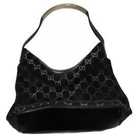 Gucci Black Deerskin Handbag Black