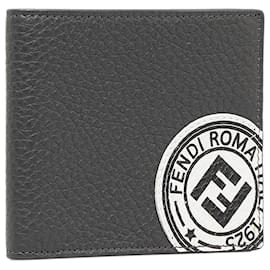Fendi-Fendi Black FF Stamp Continental Wallet-Black