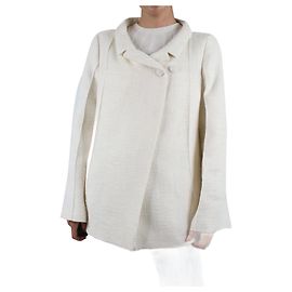 Totême Cremefarbene Bouclé-Tweed-Jacke – Größe UK 8 Roh