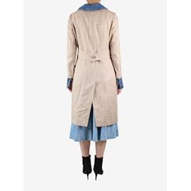 Dolce & Gabbana-Neutral linen blend long coat - size 12-Other