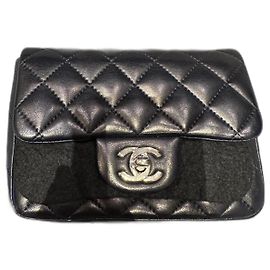 Chanel Handbag Blue Lambskin Blue