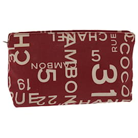 Chanel-CHANEL Pouch Bycy Red CC Auth yb269-Red