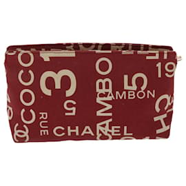 Chanel-CHANEL Pouch Bycy Red CC Auth yb269-Red