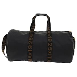 Fendi-FENDI Sac Boston Nylon 2façon Marron Noir Auth bs6743-Marron,Noir