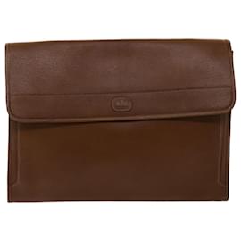 Valentino-VALENTINO Clutch Bag Leather 2Set Brown Auth yk7890b-Brown