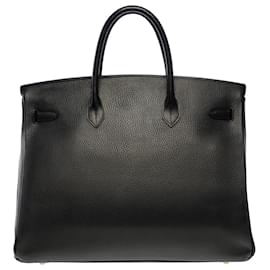Hermès-HERMES BIRKIN BAG 40 in black leather - 101311-Black