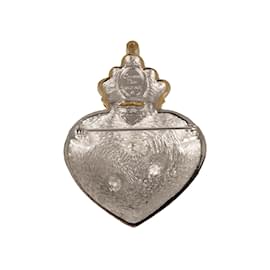 Dior-Christian Dior Boutique Heart Brooch-Silvery