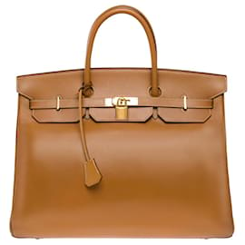 Hermès-HERMES BIRKIN BAG 40 in Golden Leather - 101157-Golden