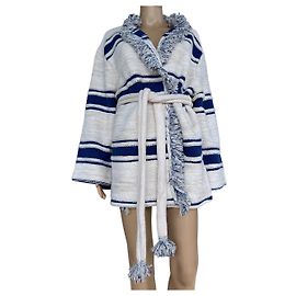 Dorothée Schumacher Strickware aus Wolle Weiß Blau Weiß Blau