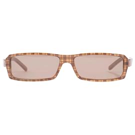 Burberry Vintage Rectangular Sunglasses Brown Acetate Brown