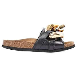 JW Anderson-JW Anderson Womens Chain / Embellished Leather Sandals Black / GOLD EU 36 / UK 3-Black