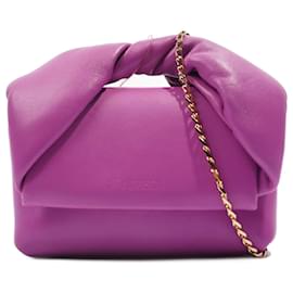 JW Anderson-JW Anderson Womens Twister Bag Fuchsia Leather Mini-Purple