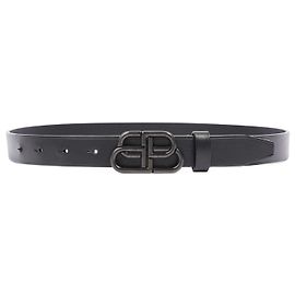 Balenciaga BB Thin Belt Black Leather 75 Black