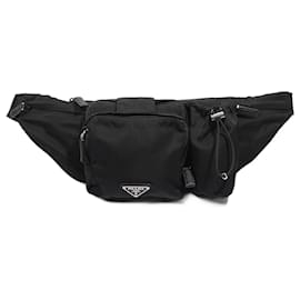 Prada-Prada Mens Multi Pouch Belt Bag Black-Black