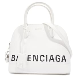 Balenciaga-Balenciaga Ville Top Handle Bag White Leather Small-White