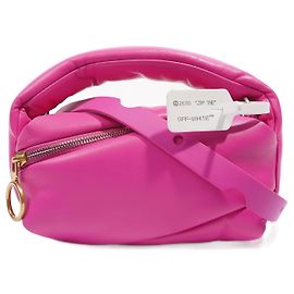 Bomba Off White Feminina19 Sacola acolchoada em couro fúcsia Rosa