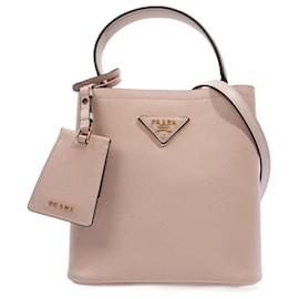 Prada Cream Saffiano Leather Small Panier Bag Prada