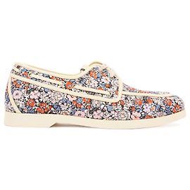 Gucci Scarpe da barca stringate da uomo floreali EU 41.5 / UK 7.5 Blu