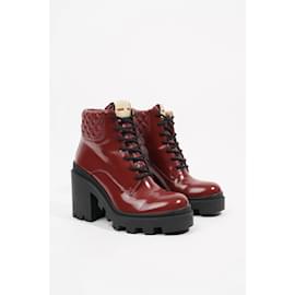 Gucci-Gucci Womens GG Ankle Boot Red EU 37 / UK 4-Black