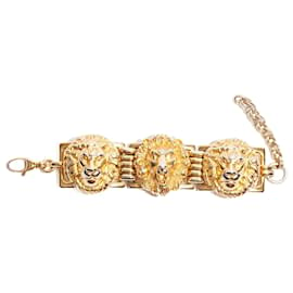 Gucci Double G Key Bracelet with Crystals, Gold-Toned Metal, Gold-Toned Metal