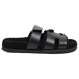 Hermès-Hermes Mens Chypre Sandal EU 43.5 / UK 9.5-Black