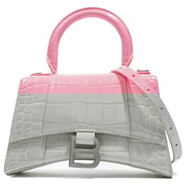 Balenciaga-Balenciaga Hourglass Handbag Pink Leather XS-Pink
