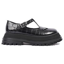 Scarpe basse Burberry Aldwych da donna in pelle goffrata nera EU3 6 / UK 3 Nero