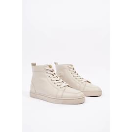 Christian Louboutin-Christian Louboutin Mens Junior High Top Cream EU 39 / UK 5-Red