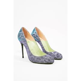 Christian Louboutin-Christian Louboutin Womens Fifi 100 Turquoise Violet EU 37 / UK 4-Turquoise